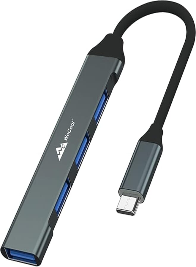 Wecool 4-in 1 USB Hub Type-C (Type C to 4 USB-A Ports) with Fast Data Transfer,USB C Hub with USB 2.0 and 3.0 Ports, Compatible with Laptops,Pc, MacBook and Smartphones Type C Devices